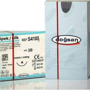 Doğsan Cerrahi Sütür İpek 4/0 Yuvarlak 4.0 / 18mm / Yuvarlak